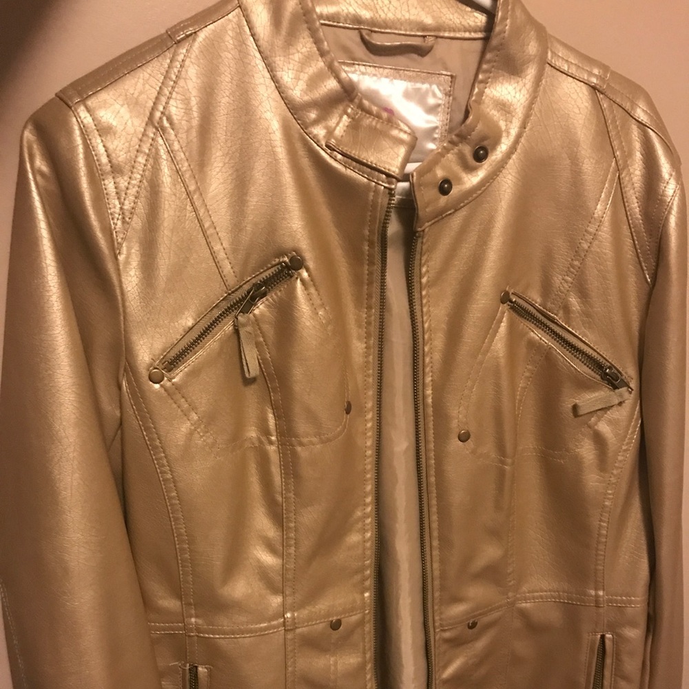 Frida G- Faux Metallic leather jacket